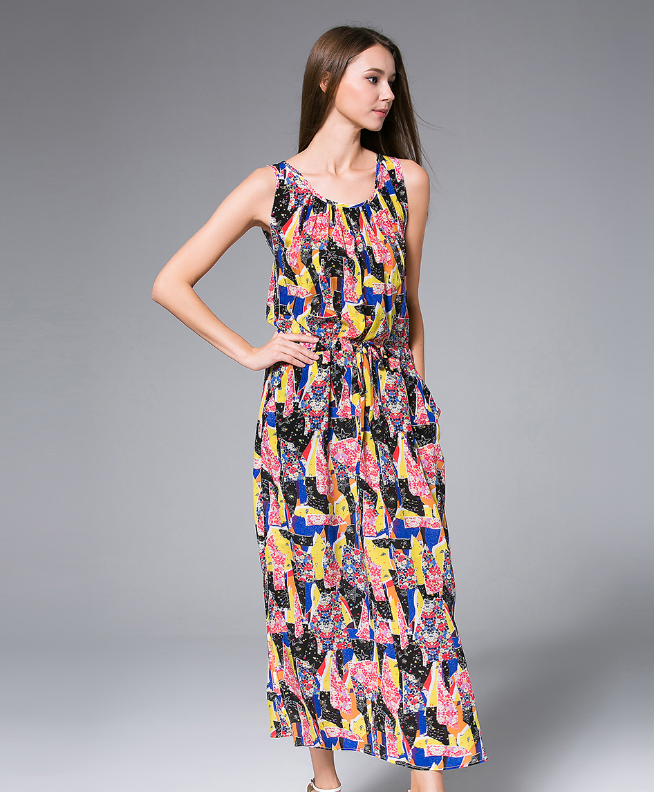 Dress - Printed silk crepe  dress